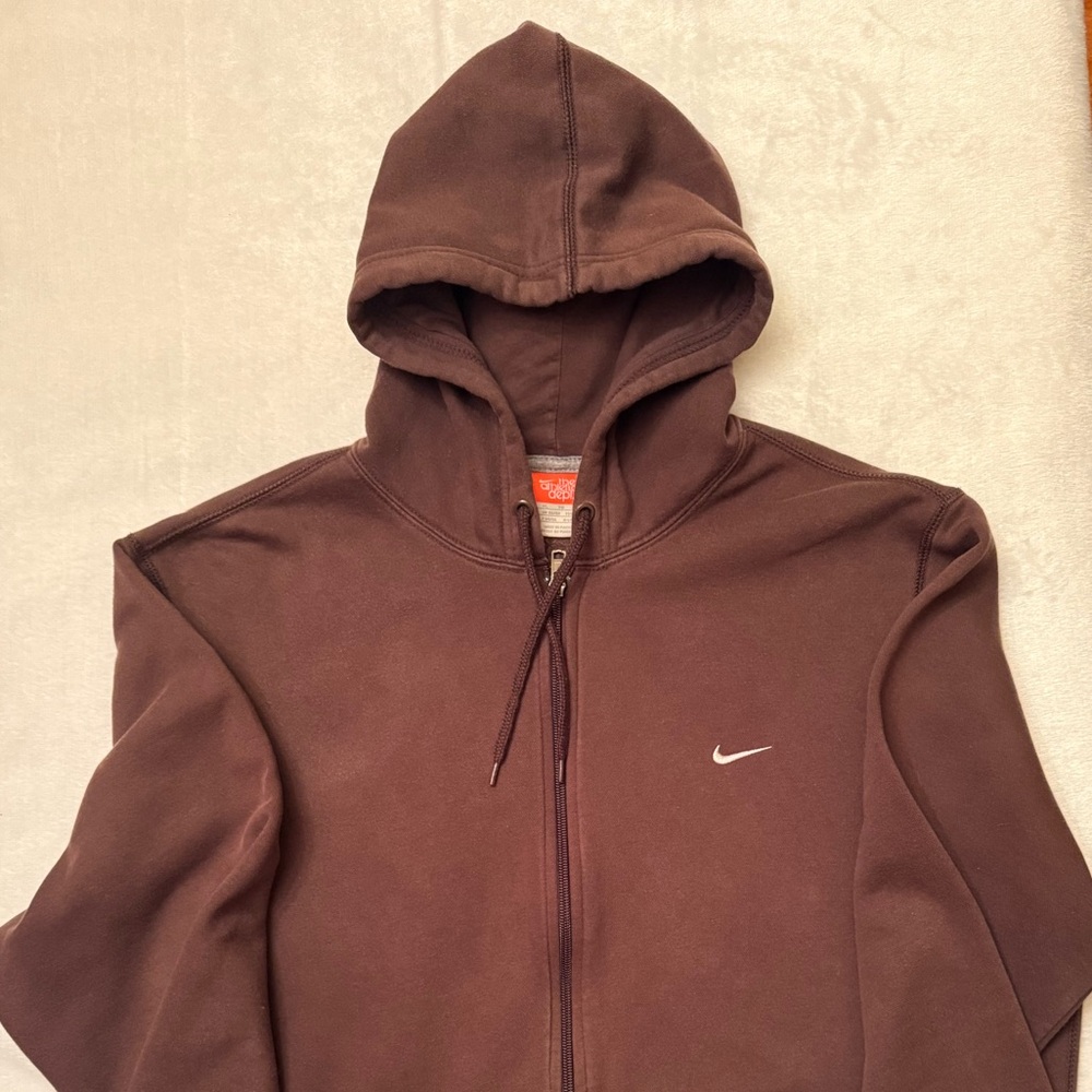Nike Chocolate Brown Hoodie with Zip, XL